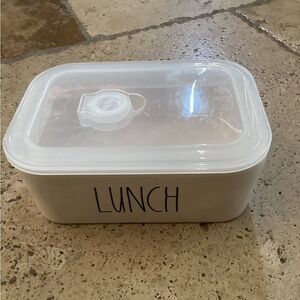 Rae Dunn Artisan Collection LUNCH White Ceramic Food Container Bowl w/Vented Lid